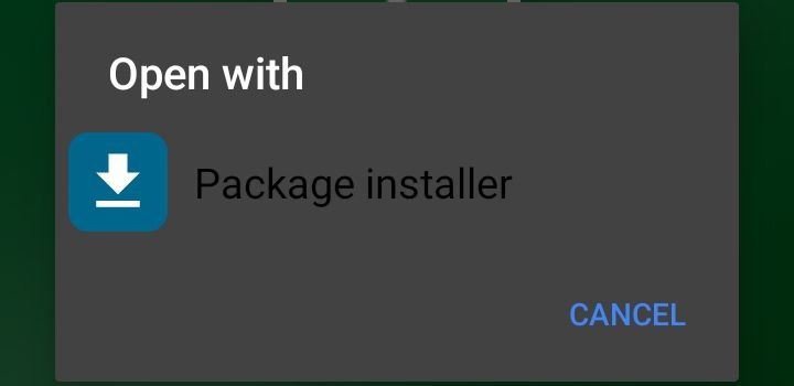 Open with Package installer